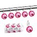 BEAVO Acrylic Fashion Decorative Home Rolling Shower Curtain Hooks Rhinestones Bathroom Bath Baby Room Bedroom Living Room Decor Set of 12 Rings (Pink)