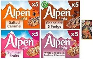 Alpen Light Cereal Bars Summer Fruits, Chocolate and Fudge, Salted ...