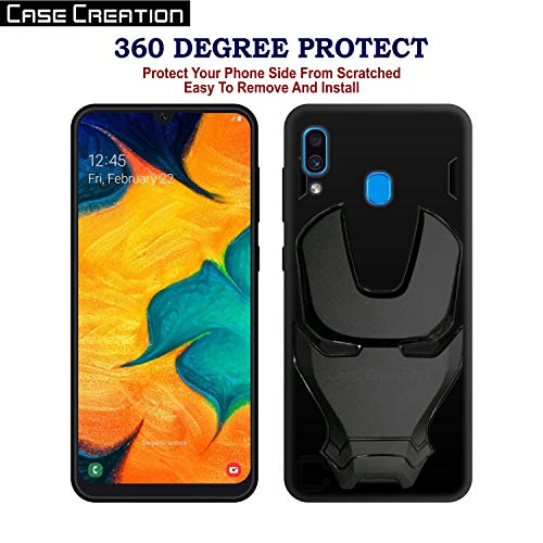 Image of COVERLY Official 3D Touch Feel Trending Real Hero Avenger Logo Mask Soft Rugged Grip Iron Man Super Power Cartoon Movie Silicone Matte Strong Back Cover for Samsung Galaxy M10s (2019) - Black