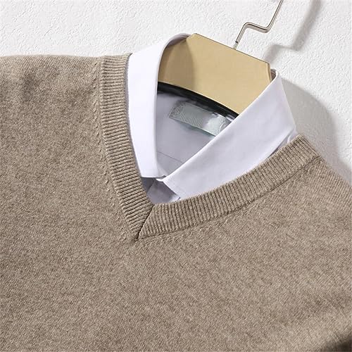 Men V Neck Sweaters Knitting Pullover Soft Male Solid Color Slimming Sweaters2