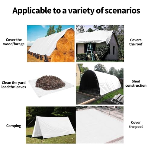 TARPAL 10x12 Feet White Tarp Waterproof Lightweight tarps Multipurpose by TARPAL - Used condition - Image 7