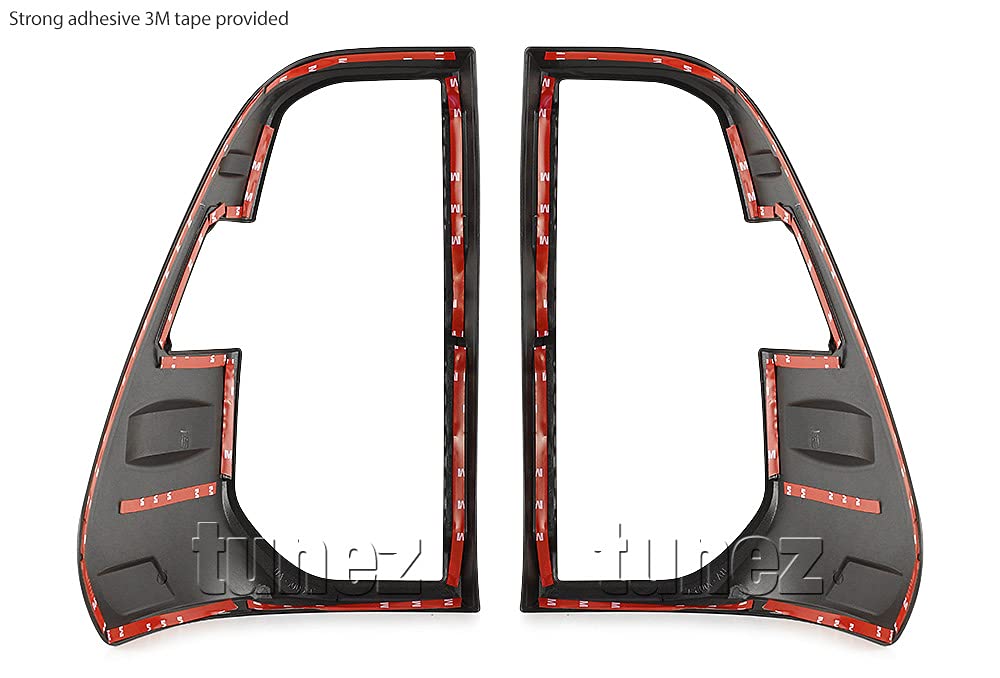TUNEZ® Czarna tylna osłona tylnego światła kompatybilna z Hilux Mk3 2020 2021 2022 SR SR5 Rogue wytrzymała (pokrywa światła szatkowego)