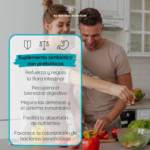Probioticos + Prebioticos. 45 días de Tratamiento. 40 Billones de Bacterias Probióticas. Trastornos Digestivos. Con Inulina. Probioticos Intestinales Naturales. CE. N2 Natural Nutrition - Imagen 3