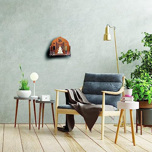 Templo de madera MDF Ayodhya Ram Mandir para hogar, altar de roble beige de 20cm 5