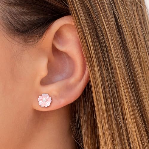 Image of Plastic Earrings for Sensitive Ears Flower Studs for Women