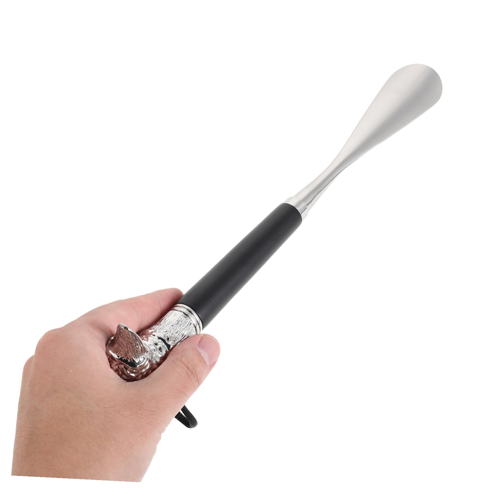 Calzascarpe in Lega di Zinco Manico Ergonomico in Legno da 32 Cm, Comodo per Anziani e Donne, per Uso Domestico e Viaggi Decorazione a Testa di Anatra