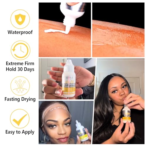 wig glue 128oz waterproof lace front adhsive for wigs with tools and hair wax stick lace adhesivewig glue removerwax stickedge control waxelastic bandhair dual drushwigs caps