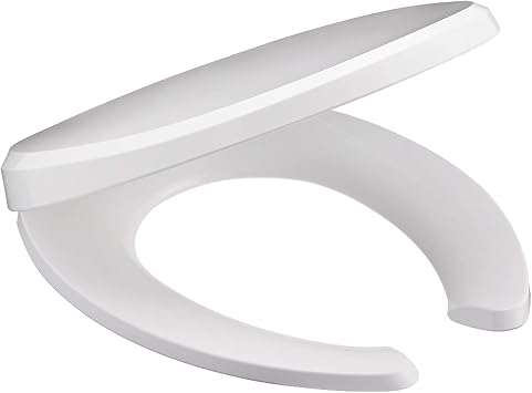 SANEI PW9022-W Front Split Toilet Seat, Soft Close, Easy Installation, One-Touch On/Off, For Standard and Large Use, White