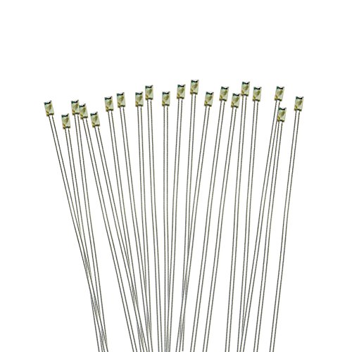 PTFE 配線付き SMD 0603 チップLED 緑色 20本入り 電車模型 鉄道模型 建物模型 模型電飾 ジオラマ