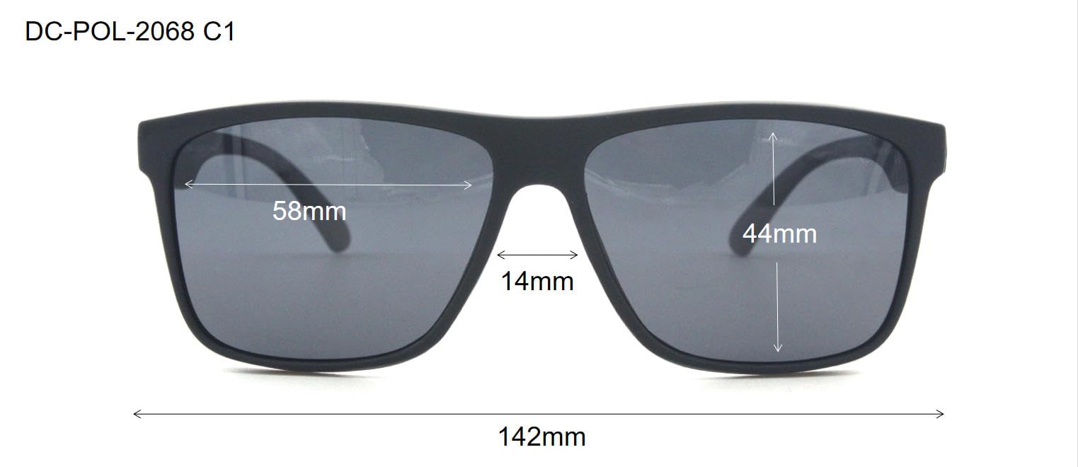 DanCarol DC-POL-2068- HI-TR90 C1-S Die Überbrille, ideal für Brillenträger mit Polarizierte Gläser-Bitte beachten Sie, dass die Höhe Ihrer Brillenfassung 4,2 cm nicht überschreiten darf,