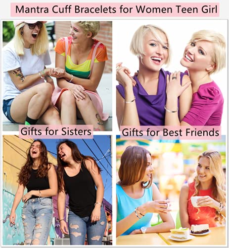 Stainless Steel Morse Code Cuff Bracelet for Women, Engraved Personalized Mantra Cuff Bangle for Daughter Mom Sister Bestfriends Women Morse Code Jewelry Gift2