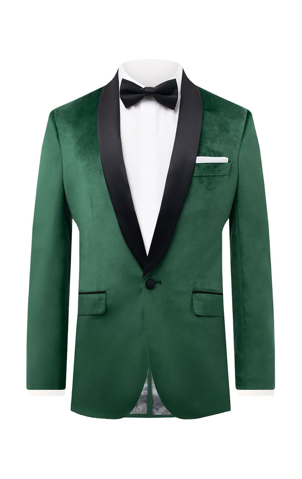 Dobell Dark Green Velvet Slim Fit Shawl Lapel Tuxedo Jacket - Size 46R