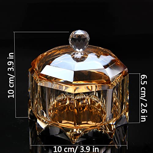Cendrier en verre cristal octogonal avec couvercle élégant pour cigares - 3