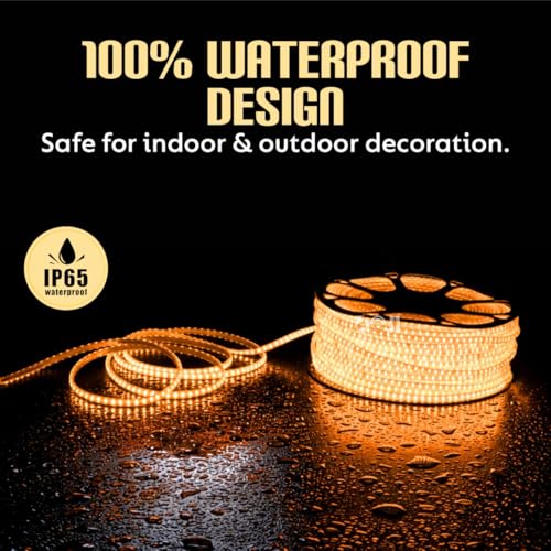 Image of DOJI 2835 Strip Lights for Home Decoration | 120 led per Meter led Strip Light | Rope Lights for Ceiling | Decoration Lights for Diwali, Christmas, Home, False Ceiling (Amber, 2 Meter)