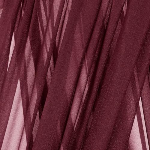 Image of MLMC Burgundy Wedding Arch Draping Fabric 2 Panel 29 inch x 20 FT Extra Long Gauze Drapes Sheer Backdrop Curtains 6.6 Yards Airy Outdoor Drapery Panels for Wedding Bridal Shower Ceiling Decoration