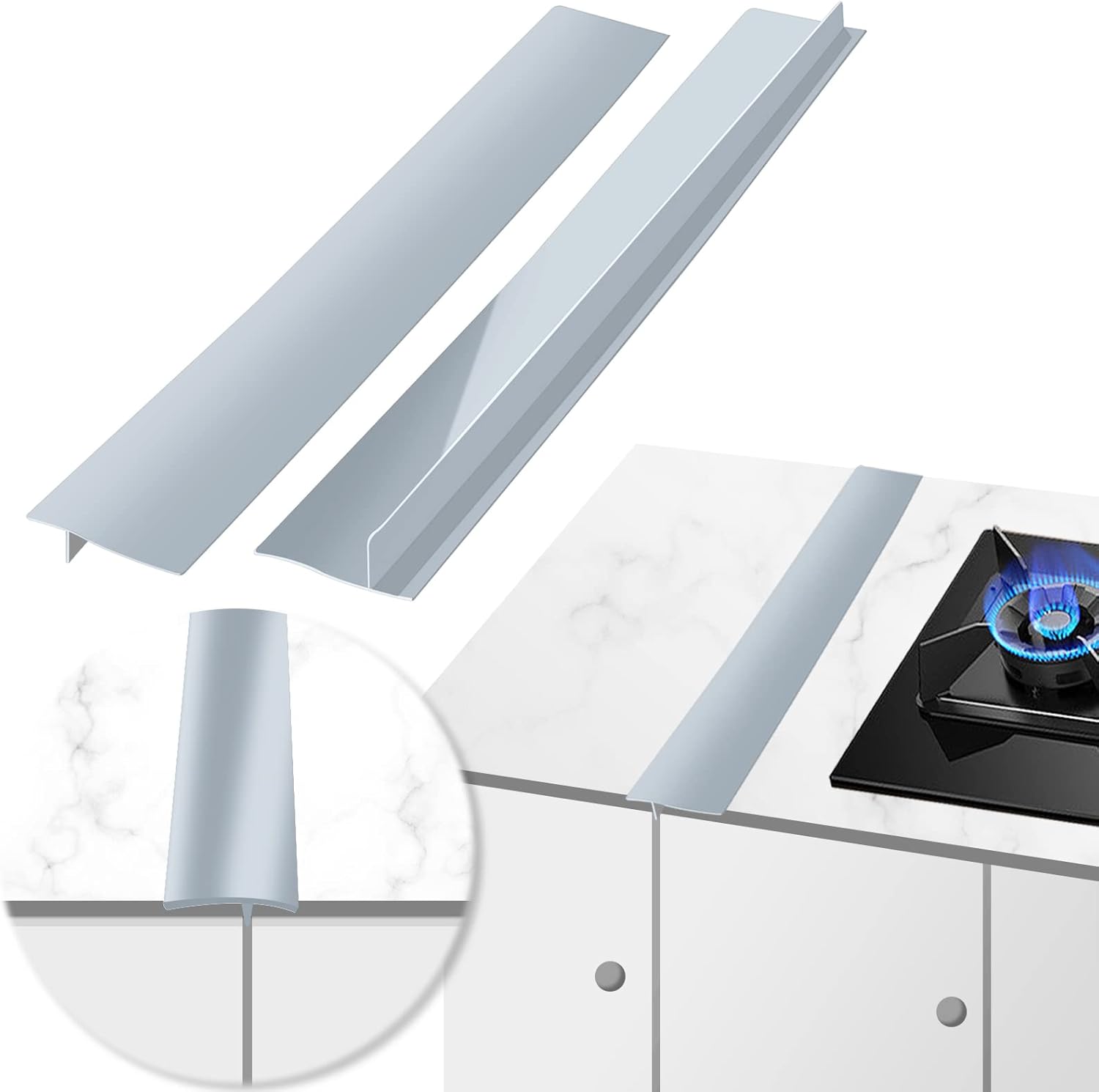 2 Pcs Stove Counter Gap Cover, MSDADA 21 inch Gap Filler Worktop