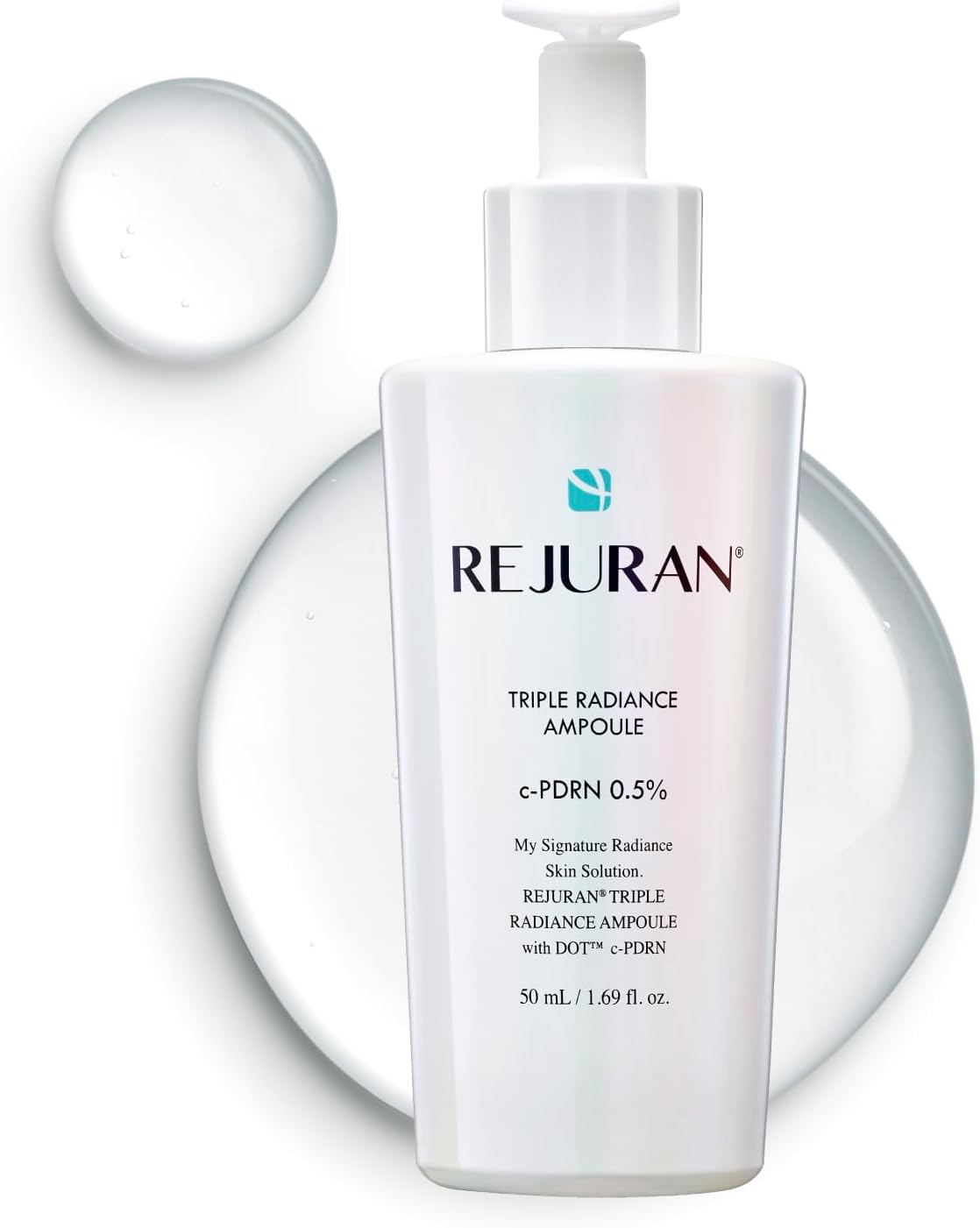 【Official】REJURAN Triple Radiance Ampoule 50ml with c-PDRN DOT Technology, Niacinamide for Firmness, Radiance, Texture, Dullness, Brightness, Skin Serum