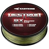 KastKing Destron Braided Fishing Line, Green Algae, 8 Stands, 15LB, 300Yds