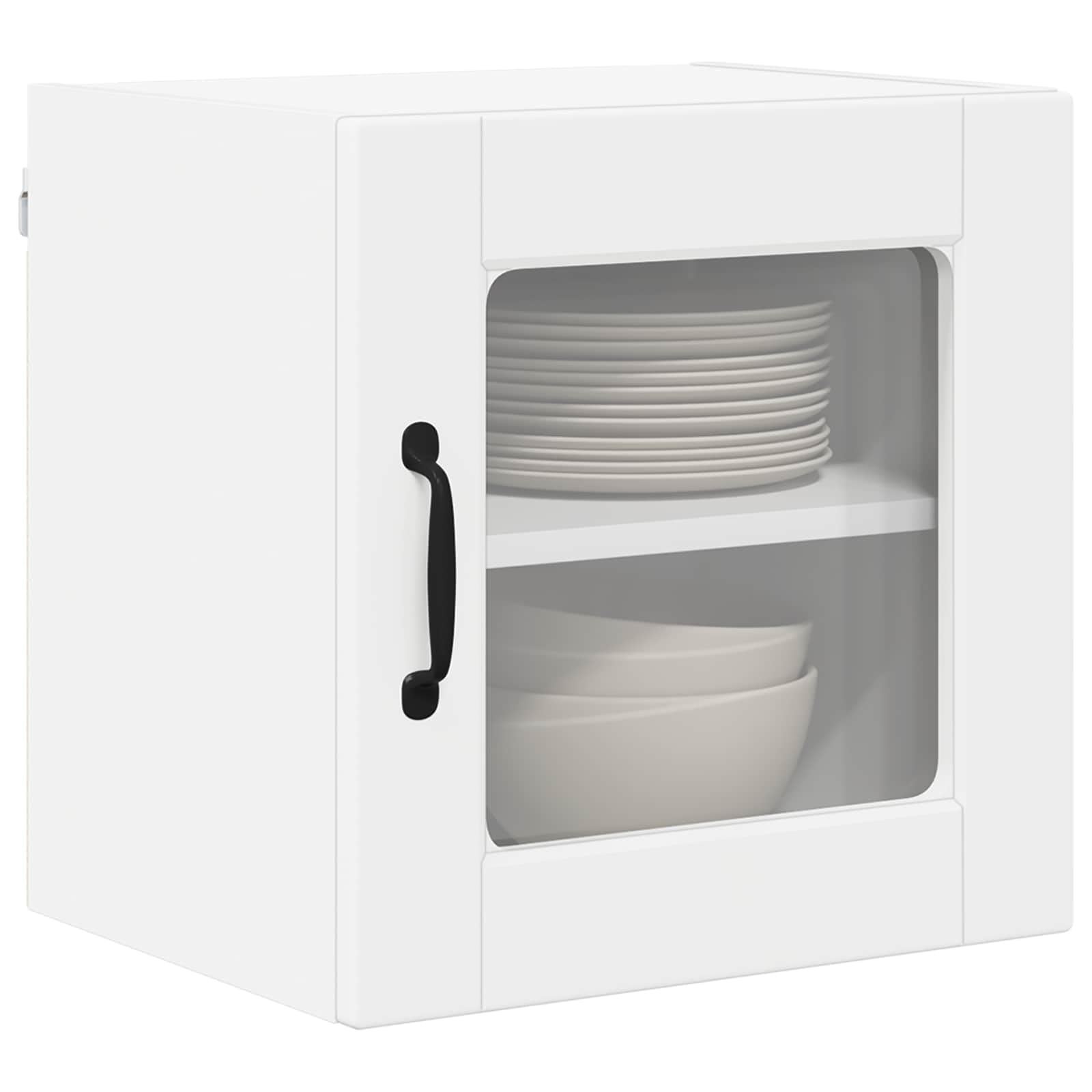 vidaXL Wall Glass Cabinet PORTO 2 pcs White Engineered Wood