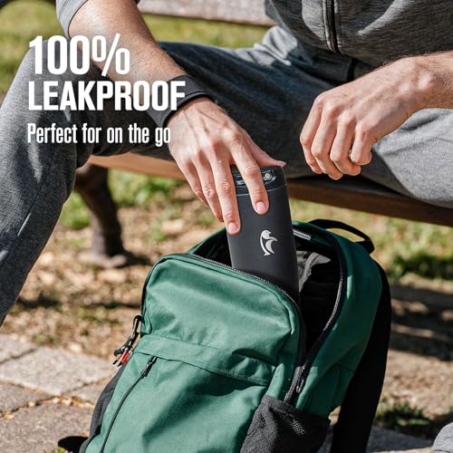 Image of Coolflask 40 oz Insulated Water Bottle Fits Cup Holder with Straw & Handle