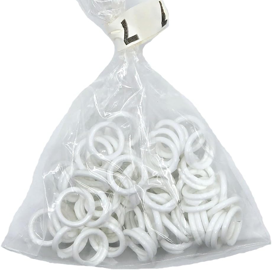 Pack of 100, Size 7, 7/16" inch Spiral Leg Bands (Available in Red, Light Blue and White) (Light Blue)