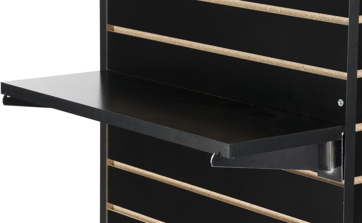 Displays2go Slatwall Shelves with Brackets, Set of 4 (WMSW228BK)