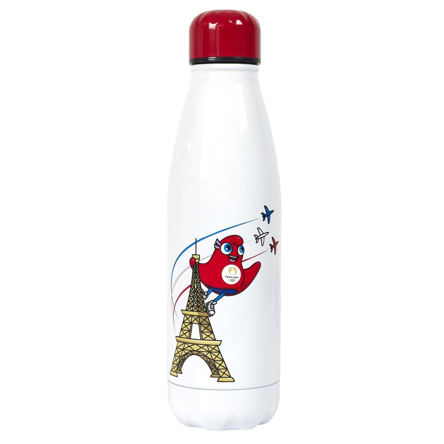 PARIS 2024, CJO30032 Eiffel Tower Iso Mascot Bottle, 50 cl White