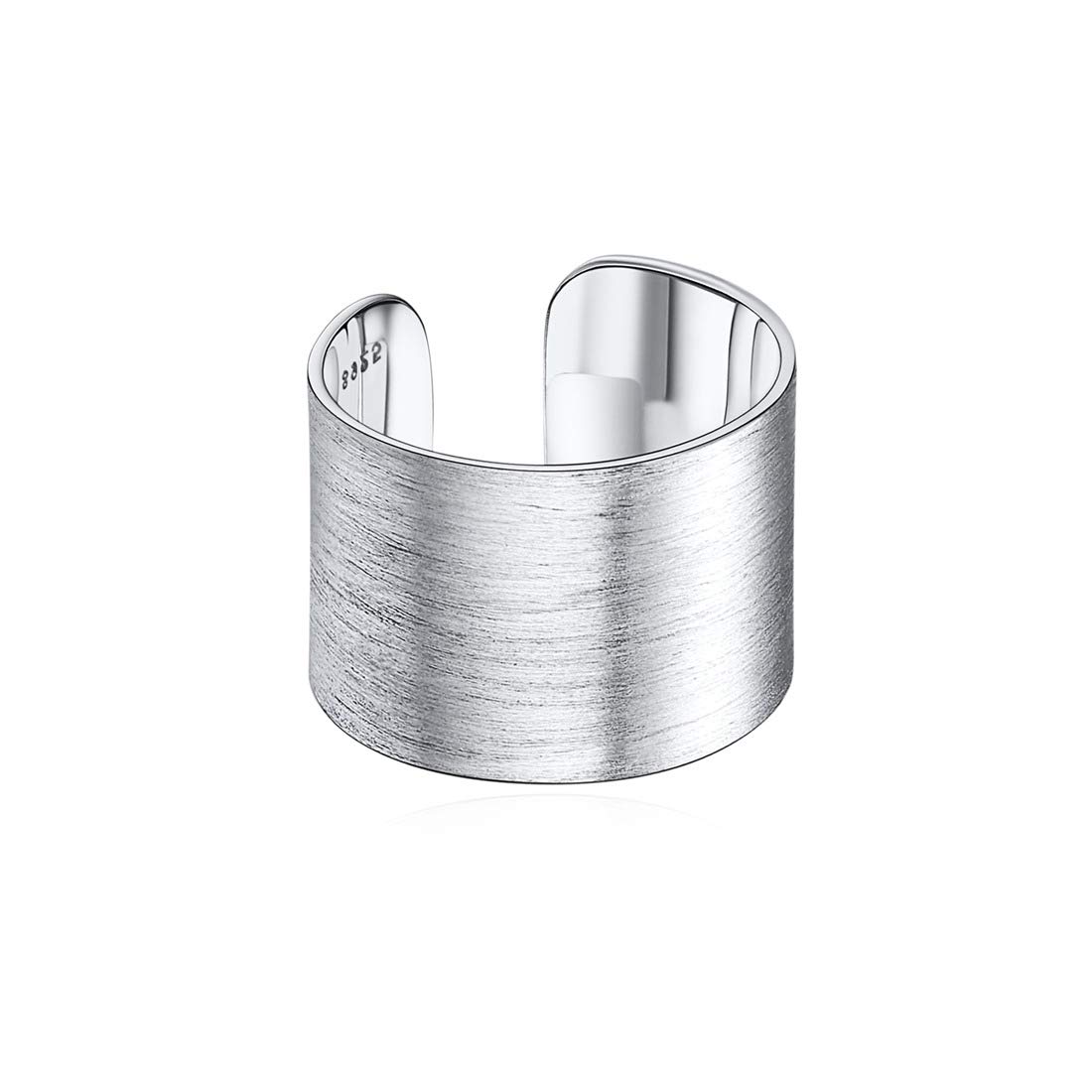 ChicSilver Anillo Ancho Mujer 5/10/15MM Anillo Liso Plata de Ley 925 Joyería Simple de Moda Anillo Banda Brillo/Ahilado Compromiso