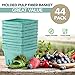 FMP Brands 44 Pack Quart Green Molded Pulp Fiber Berry Basket Produce Vented Container for Fruit and Vegetable, Farmer Market, Grocery Stores and Backyard Party