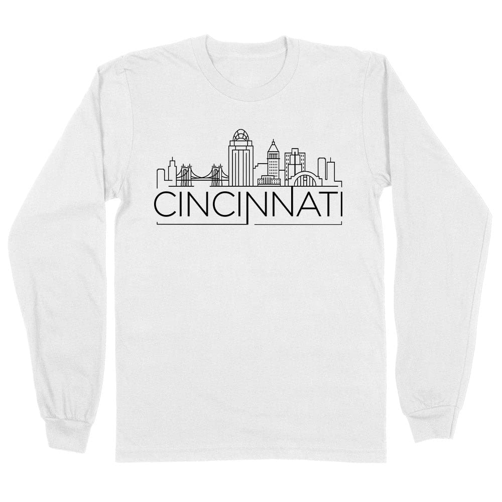 TeesAndTankYou Skyline Cincinnati Ohio Long Sleeve Shirt Unisex
