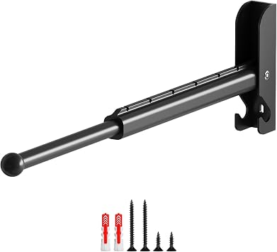 BaiNong Wall Mounted Drying Rack 13" Foldable Clothes Hanger Black Pull-Out Clothes Drying Rod for Laundry, Closets, Rntryway 1, 13" Black