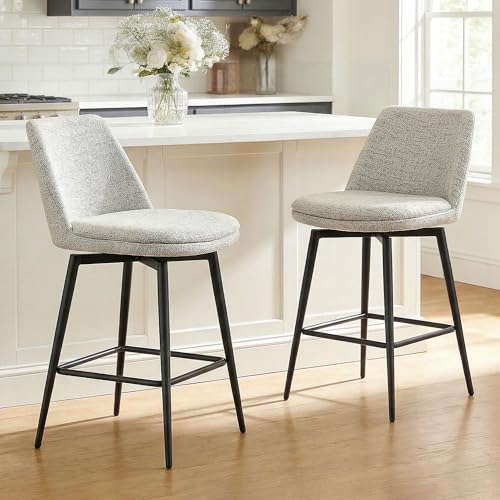 CHITA Swivel Bar Stools, 27.2' Counter Height Bar Stools Set...