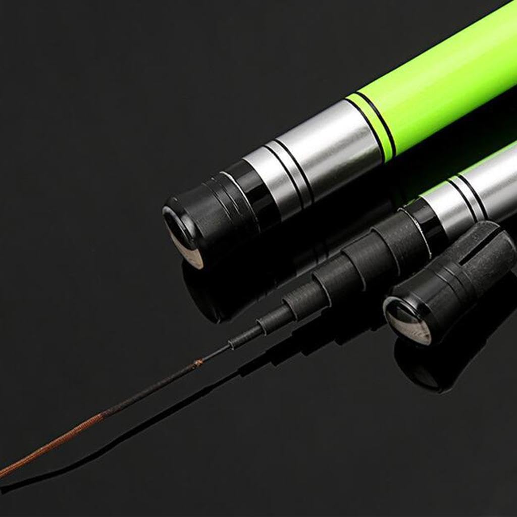 Caña de Pescar telescópica, sin Carrete, para Agua Salada, Fibra de Carbono de Densidad, opción versátil para Pescadores de Todos los Niveles, cañas de Pescar, Verde, 7.2 Millones