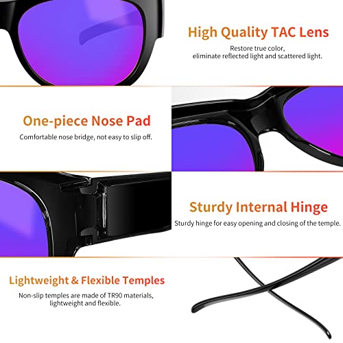 Image of GEGURI Polarized Sunglasses Fit Over Glasses for Men Women, Oversized Square Sun Glasses UV400 Protection Shades