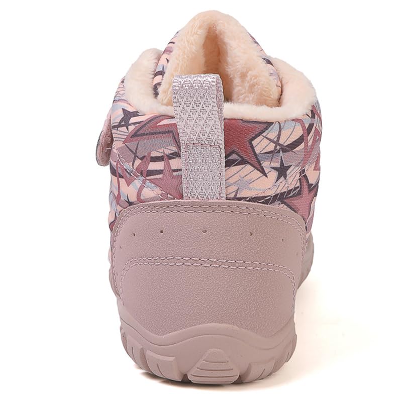 Winter Children Barefoot Snow Boots High-Top Shoes Anti Slip Plush Trail Running Shoes for Hiking Climbing Outdoor Boots (622-Pink, Toddler, Numeric 12, Digital, US Shoe System, Wide Leg Pants)4