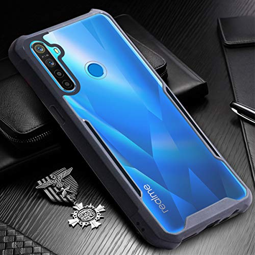 Image of Jkobi Hard PC Crystal Bumper Shockproof Back Cover Case for Realme 5 | Realme 5s | Realme 5i with Camera Protection (Matte Black)