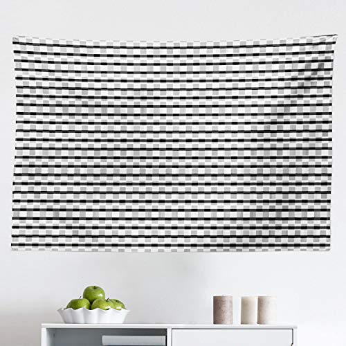 Ambesonne Black and Grey Tapestry, Abstract Tender Motif Contrasting Tones Monochromatic Design, Fabric Wall Hanging Decor for Bedroom Living Room Dorm, 45' X 30', Charcoal Grey Pale Taupe