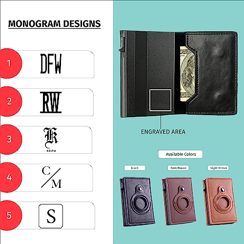 Faux Leather Tri-fold Wallet with Credit Card Holder and Magnetic Lock, Built-in Holder for Airtag, Laser Engraved Designs, Minimalist Wallet for Men Women, Holds Cards ID Cash4