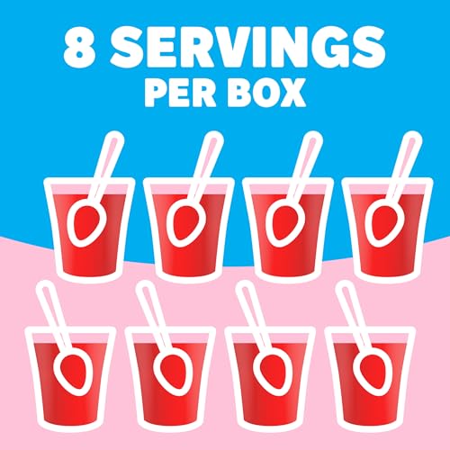 Image of Jell-O Strawberry Zero Sugar Low Calorie Gelatin Dessert Mix, Family Size, 0.6 oz Box