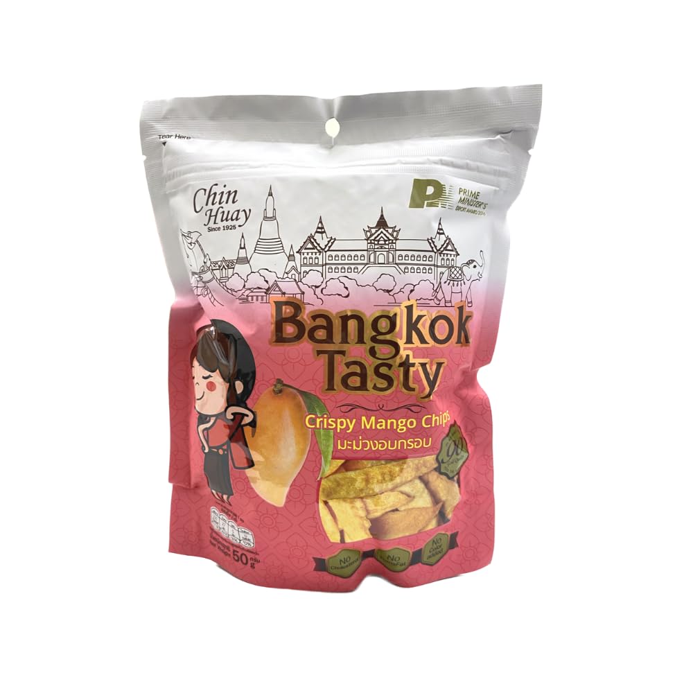 Chin Huay Bangkok Tasty Crispy Mango Chips, 50g, Pack of 12