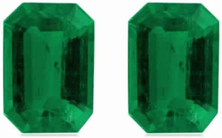 Instagem 2.74-3.55 Cts of 8x6 mm AA+ Emerald Cut Natural Emerald (2 pcs) Loose Gemstones
