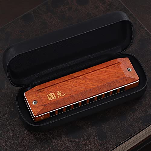 Rosewood Harmonica 10-Hole Professional Performance-Grade Tone Organ in C Key Harp 1002723Mm Adult/Student/Gift - Les Beatles, Paul McCartney, John Lennon, RIngo Starr, George Harrison Rosewood Harmonica 10-Hole Professional Performance-Grade Tone Organ in C Key Harp 1002723Mm Adult/Student/Gift