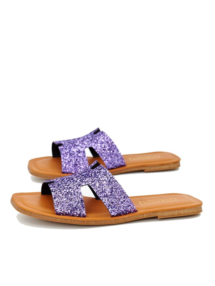 Semplice AL02467 Zuecos de Glitter para Mujer para Verano