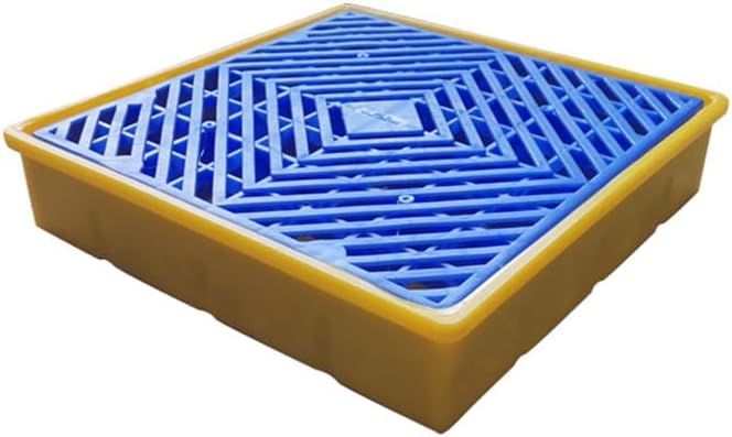 Modular Spill Containment Pallet, Stackable Oil Drum Platform with Drain, Detachable Polyethylene Grating for Garage, Supermarket, Basement (120x80x30cm)