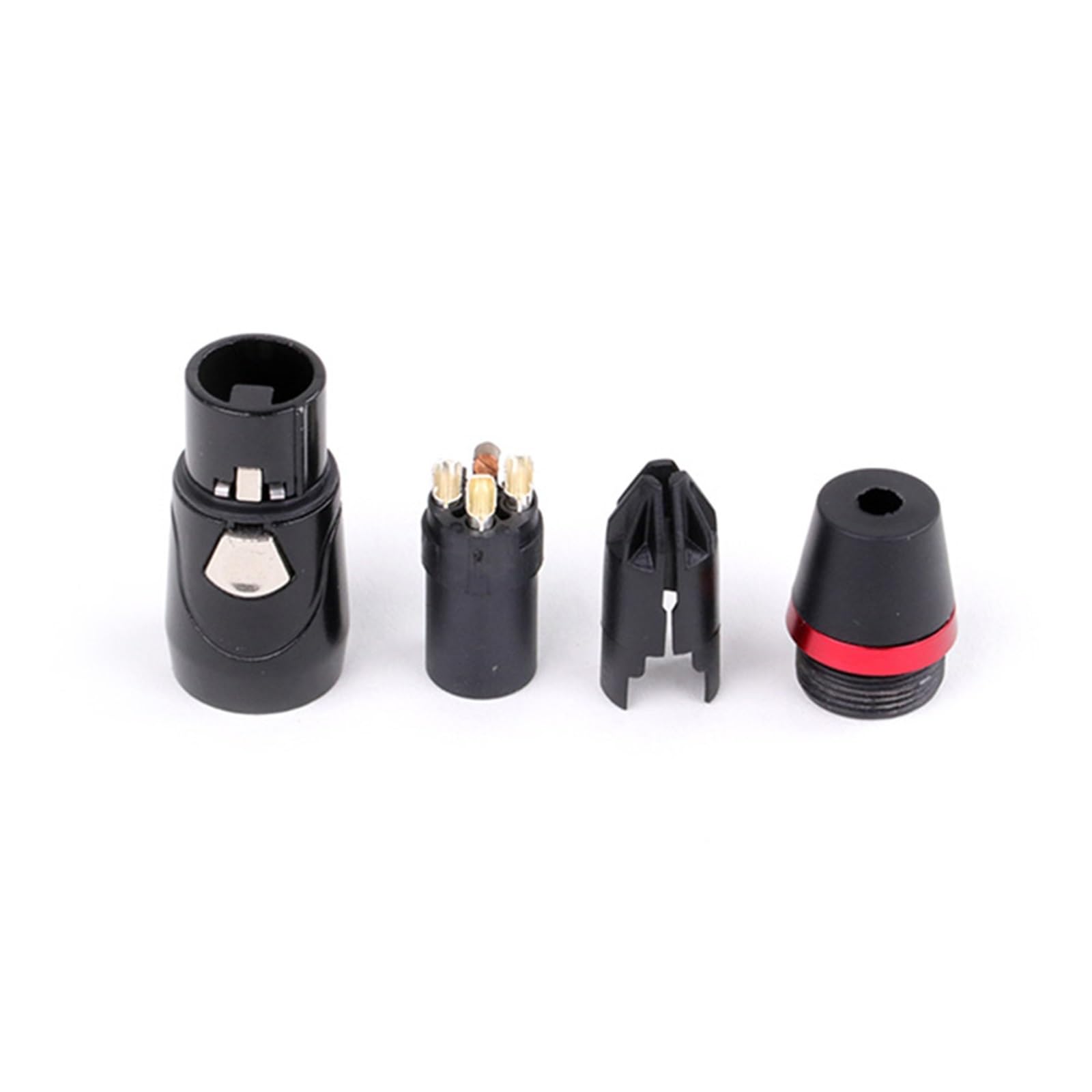 1 x schwarzer 3-poliger XLR-Stecker auf Buchse für Audio-Beleuchtung mit Signallicht (D1031F-Yellow)