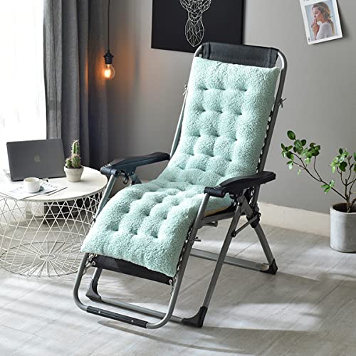 Coussin pour Chaise Longue, Matelas Transat, Coussin Chaise Longue Jardin Exterieur, 12cm Épais Coussin Transat Jardin avec Anti-Dérapant Bretelles, Matelas pour Transat,Aqua green,130 * 50 * 12cm Cover