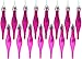 Pack of 15-8.5cm Droplet Baubles - Matte & Glitter Design - Christmas Ornaments (Hot Pink)