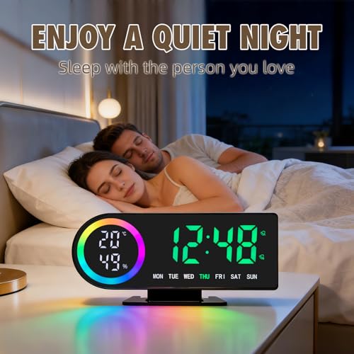 Reloj de escritorio rectangular negro AuraSync ideal para tu mesita 5