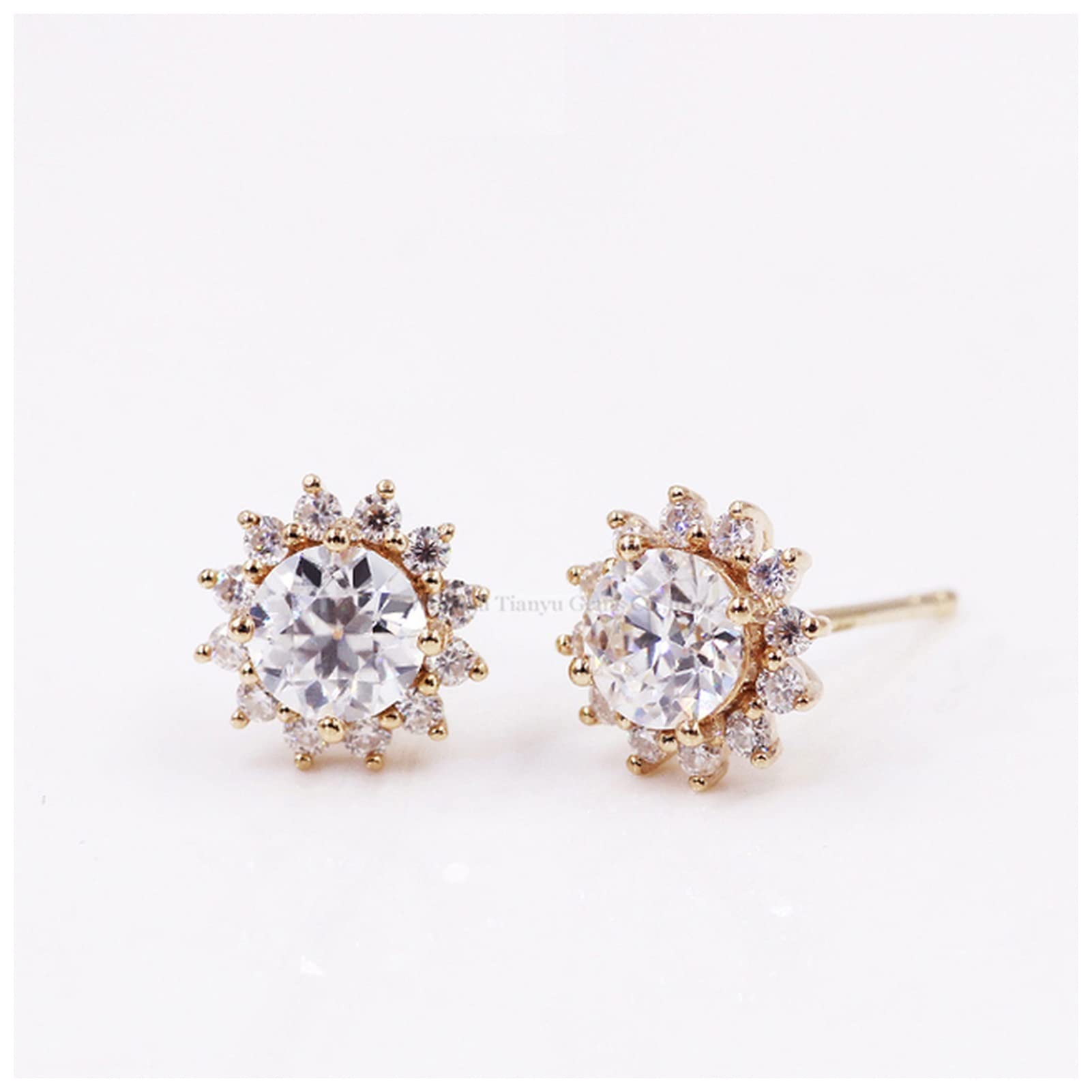 925 Earrings Tianyu Gems Stud Earrings 1.25ctw Moissanite 5mm Cut Gemstone 18k Gold Diamond Earrings Women Custom Make Fine Jewelry Giftt 925 silver earrings