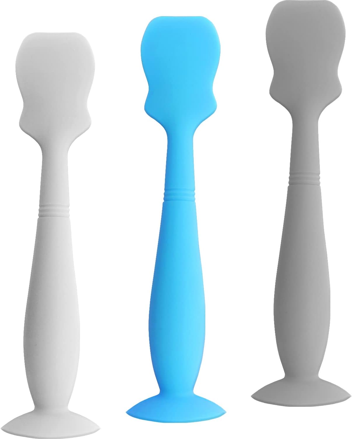 Baby Diaper Cream Spatula Applicator, 3 Pack Butt Paste Spatula Diaper Cream Brush for Baby, Soft Silicone Diaper Rash Cream Brush Butt Spatula,Large Size (Blue,Grey,White)